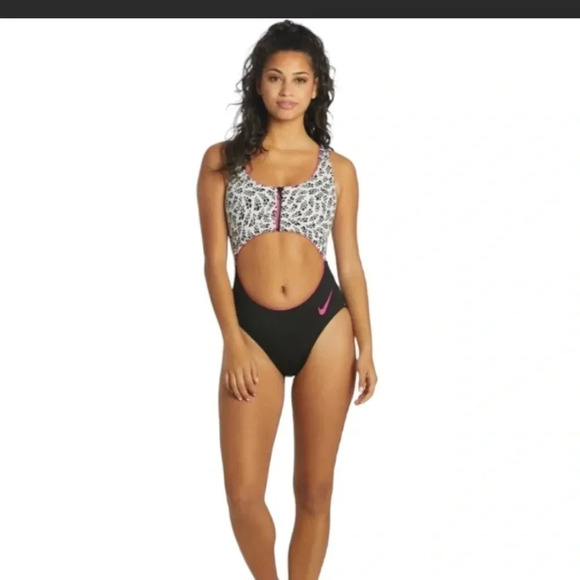 Nike Party Dots Cutout Swimsuit - Picture 1 of 6